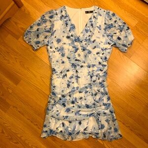 EUC Like New Pretty White/Pastel Blue Mini Dress
